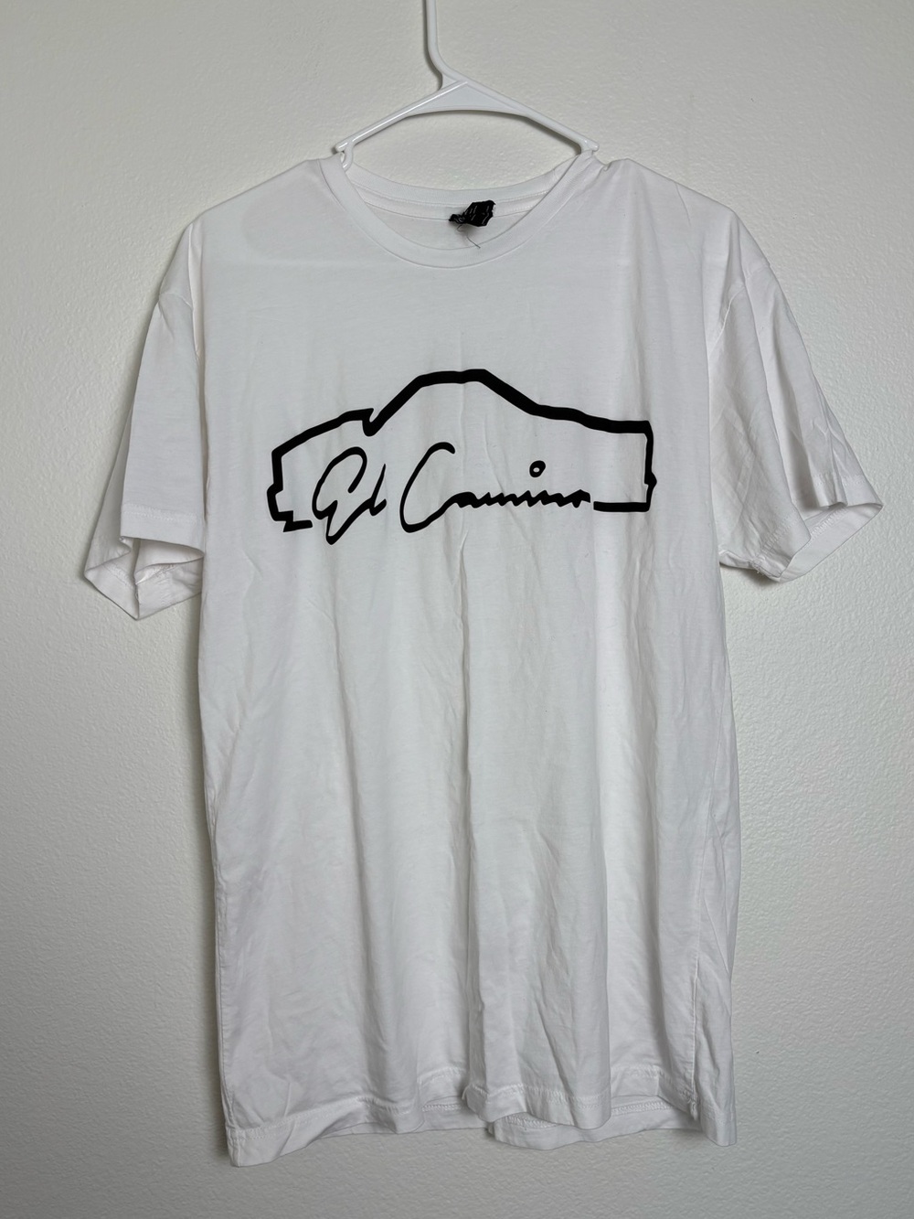 White Short-Sleeve Tee Chevrolet El Camino Outline Mens Size Large